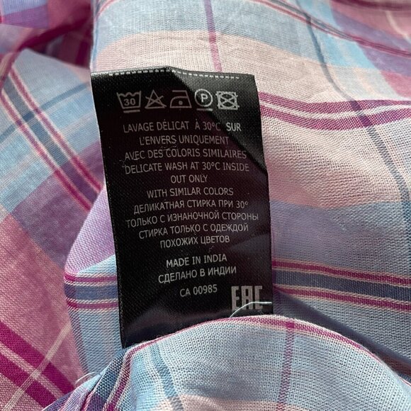 Isabel Marant Etoile Britany Plaid Shirt Dress Pink Blue Cotton FR38 US6 - Picture 10 of 11